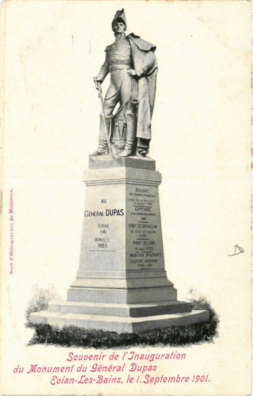 Carte postale ancienne Evian-les-Bains Souvenir de l'Inauguration de Monument du général à Évian-les-Bains