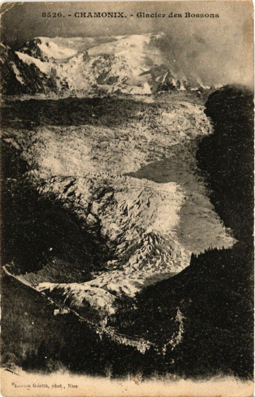Carte postale ancienne Chamonx Glacier de Bossons