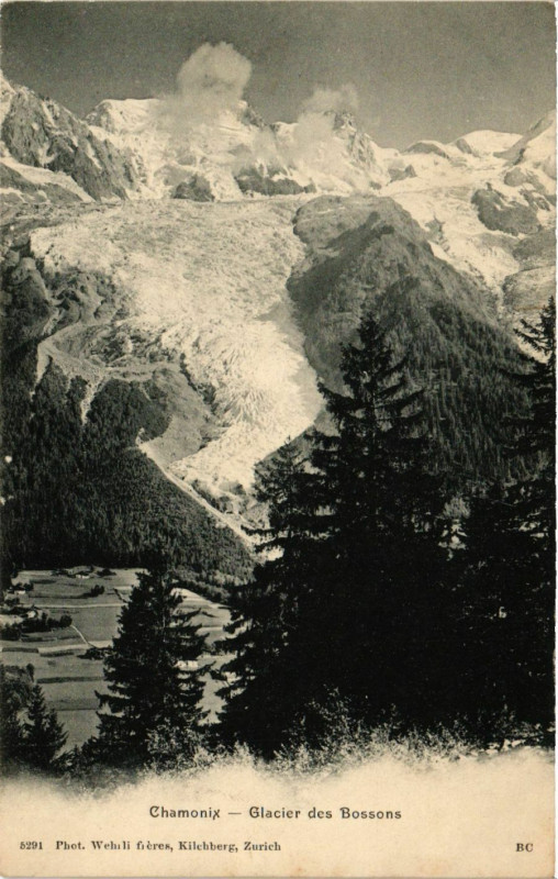 Carte postale ancienne Chamonix - Glacier des Bossons