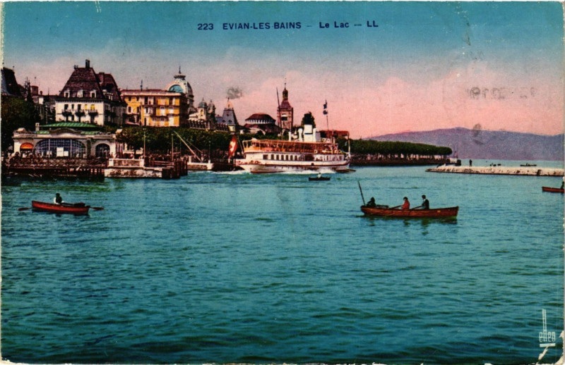 Carte postale ancienne Evian-les-Bains - Le Lac à Évian-les-Bains