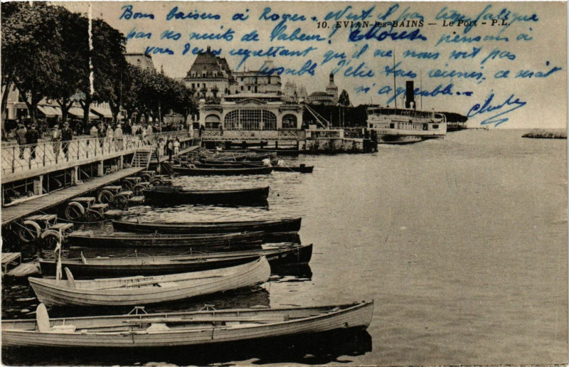 Carte postale ancienne Evian-les-Bains - Le Port à Évian-les-Bains