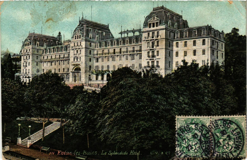 Carte postale ancienne Evian-les-Bains - Le Splendide Hotel à Évian-les-Bains