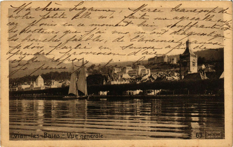 Carte postale ancienne Evian-les-Bains - Vue générale à Évian-les-Bains