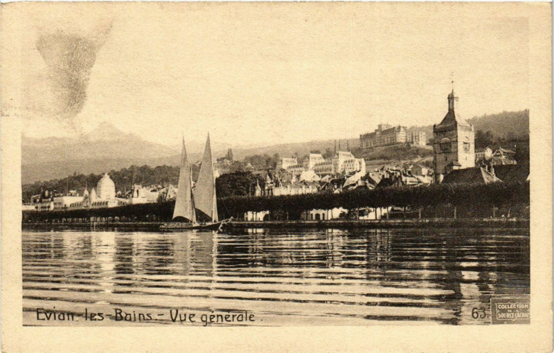 Carte postale ancienne Evian-les-Bains - Vue générale à Évian-les-Bains