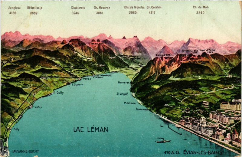 Carte postale ancienne Lac Leman