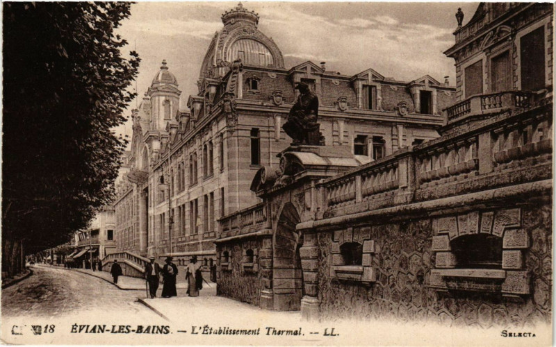 Carte postale ancienne Evian-les-Bains - L'Etabl. Thermal à Évian-les-Bains