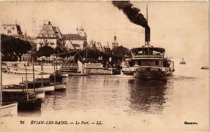 Carte postale ancienne Evian-les-Bains - Le Port à Évian-les-Bains