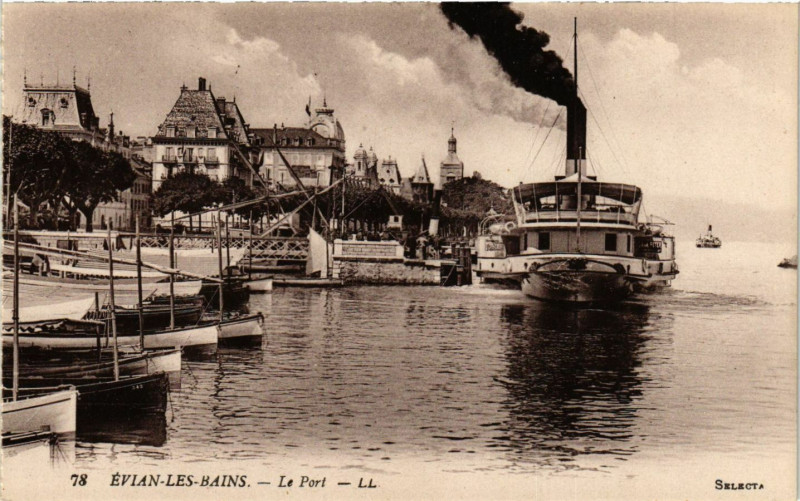 Carte postale ancienne Evian-les-Bains - Le Port à Évian-les-Bains
