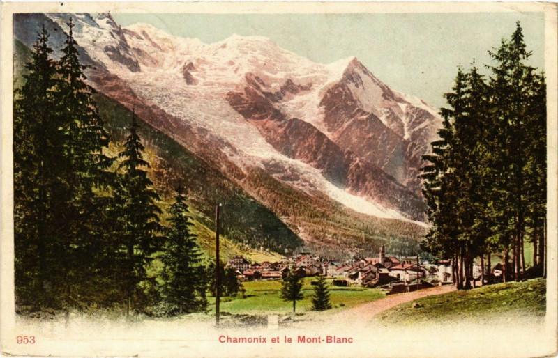 Carte postale ancienne Chamonix et le Mont-Blanc