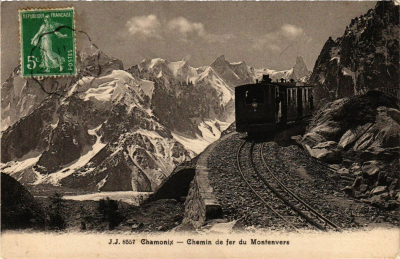 Carte postale ancienne Chamonix - Chemin de fer du Montenvers à Vers