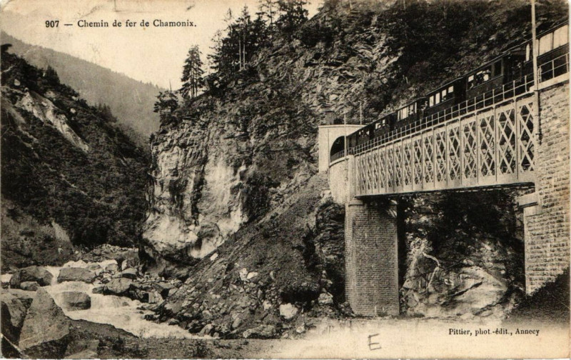 Carte postale ancienne Chemin de fer de Chamonix à Chamonix-Mont-Blanc