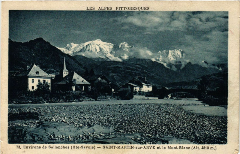 Carte postale ancienne Env. de Sallanches - St-Martin-sur-Arve et le à Sallanches