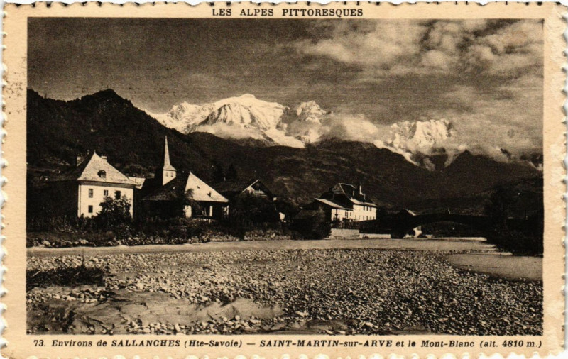 Carte postale ancienne Env. de Sallanches - St-Martin-sur-Arve et le.. à Sallanches