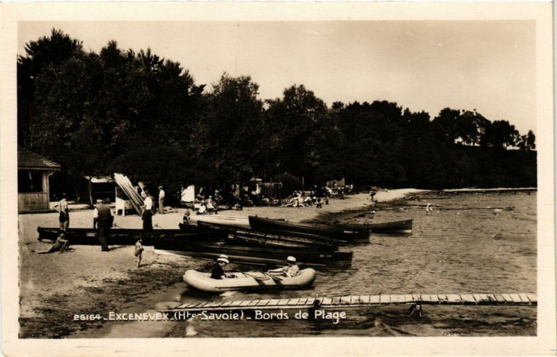 Carte postale ancienne Exnevex - Bords de Plage