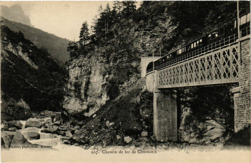 Carte postale ancienne Chemin de fer de Chamonix à Chamonix-Mont-Blanc