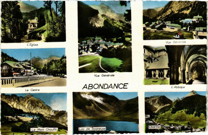 Carte postale ancienne Souvenir d'Abondance alt 930m à Abondance