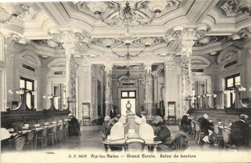 Carte postale ancienne Aix-les-Bains - Grand Cercle Salon de Lechure