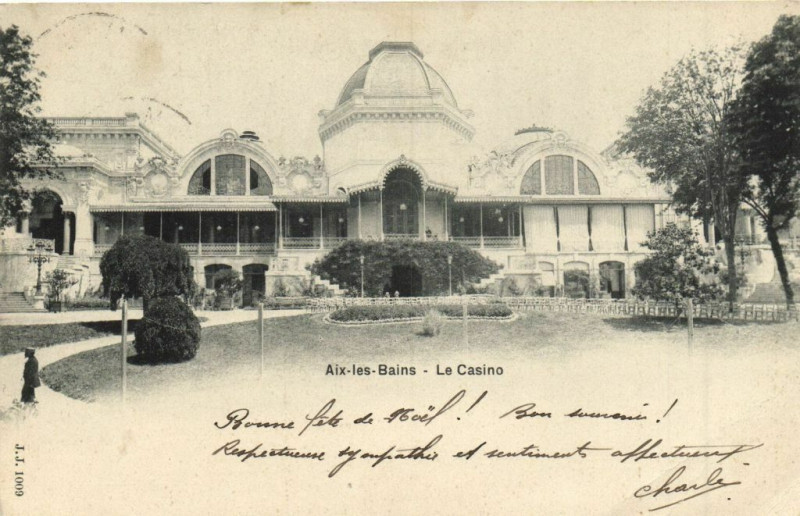 Carte postale ancienne Aix-les-Bains - Le Casino