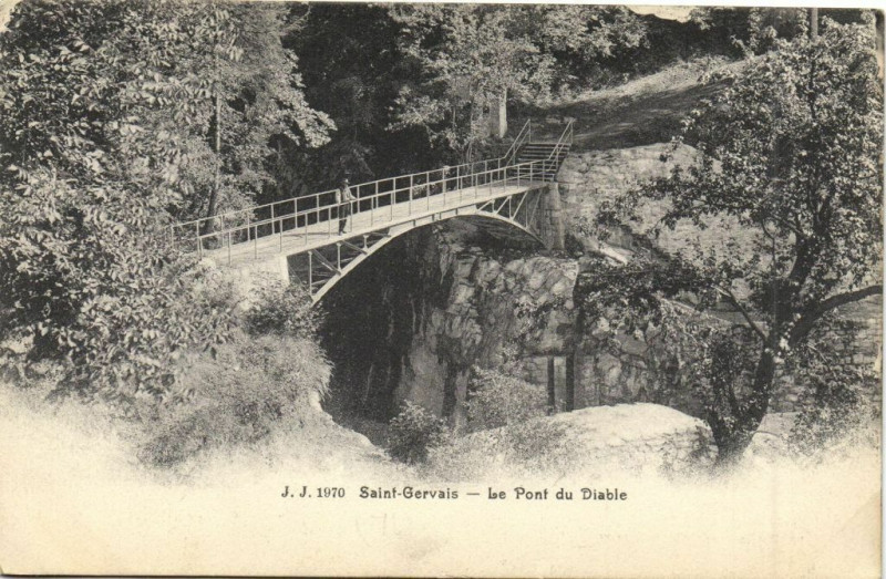 Carte postale ancienne Saint-Gervais - Le Pont du Diable