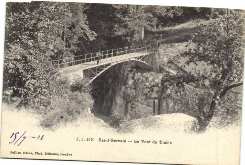 Carte postale ancienne Saint-Gervais - Le Pont du Diable