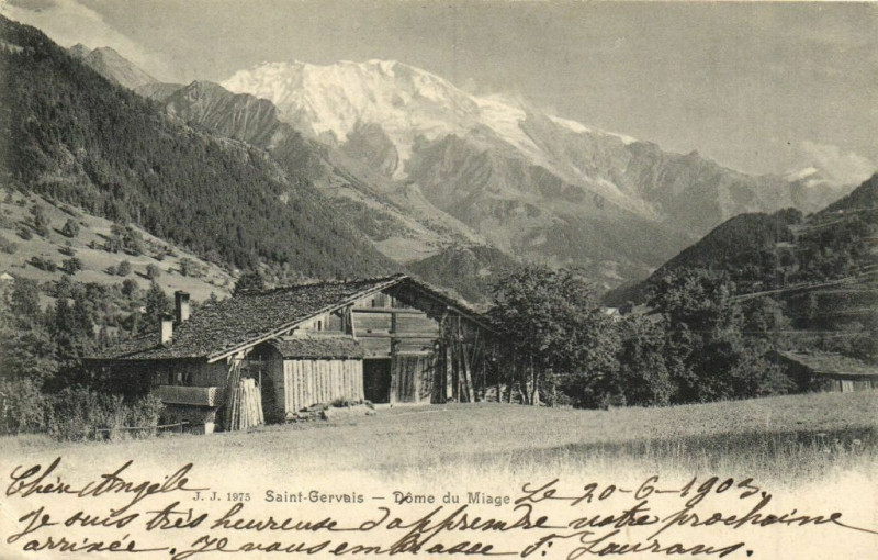 Carte postale ancienne Saint-Gervais - Dome du Miage