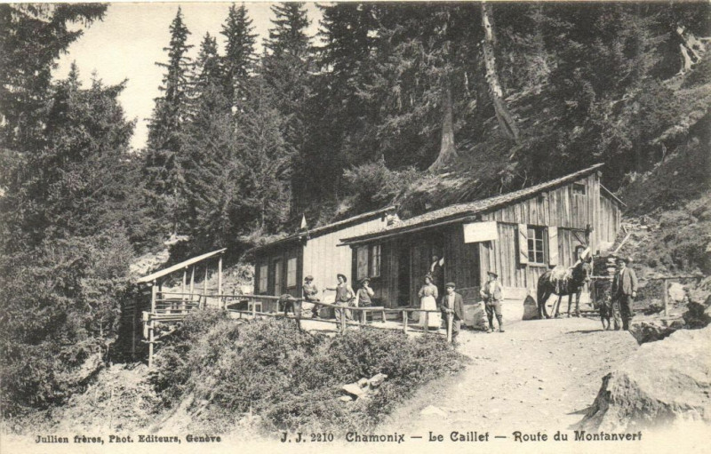 Carte postale ancienne Chamonix - Le Caillet - Route du Montanvert