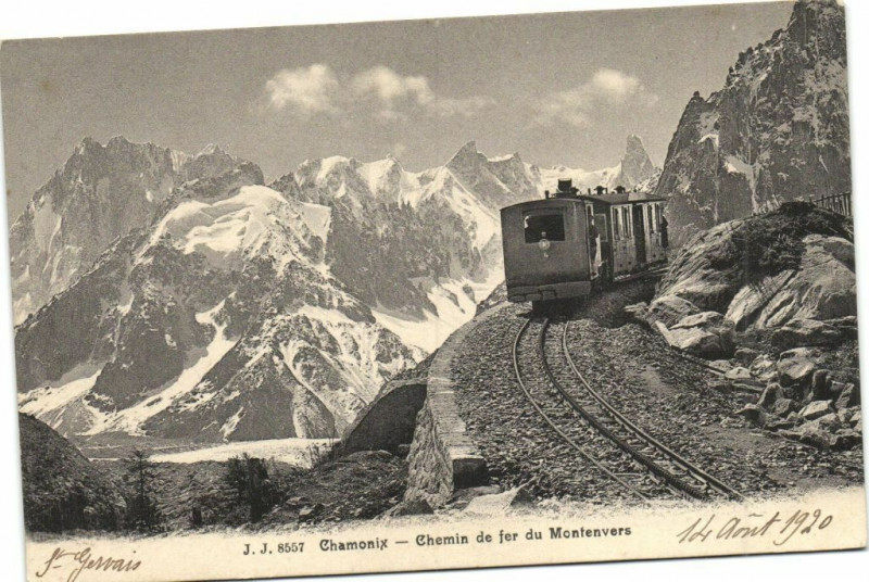 Carte postale ancienne Chamonix - Chemin de fer du Montenvers à Vers