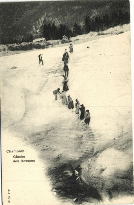 Carte postale ancienne Chamonix Glacier des Bossons