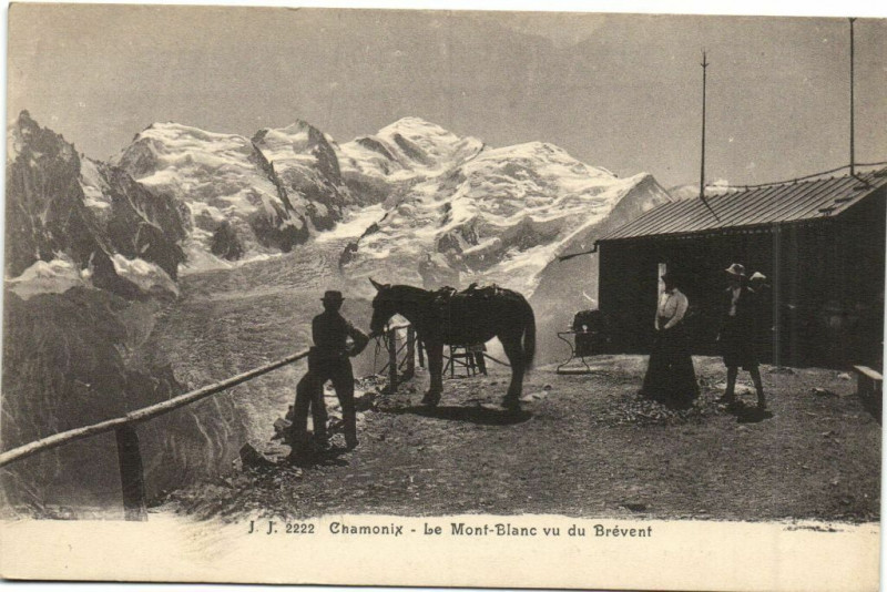 Carte postale ancienne Chamonix - Le Mont-Blanc vu du Brevent