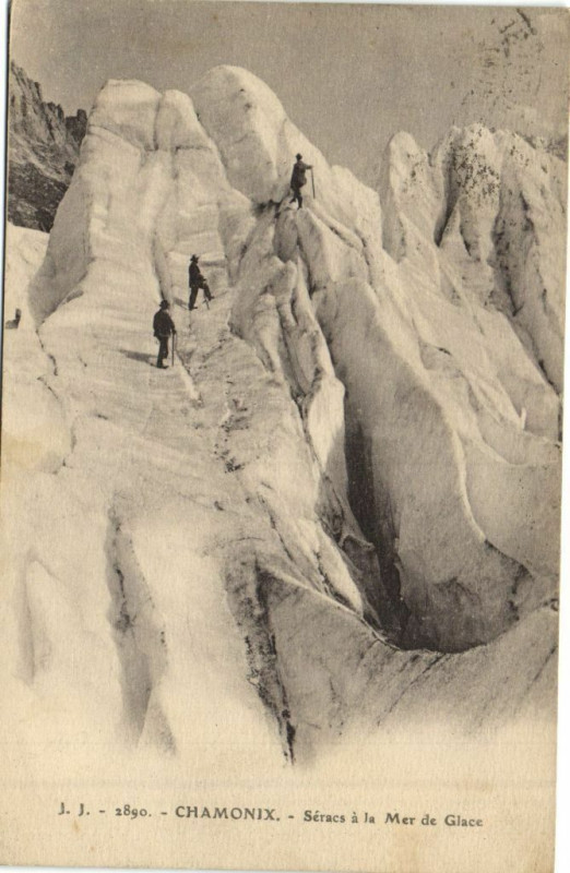 Carte postale ancienne Chamonix - Seracs a la Mer de Glace