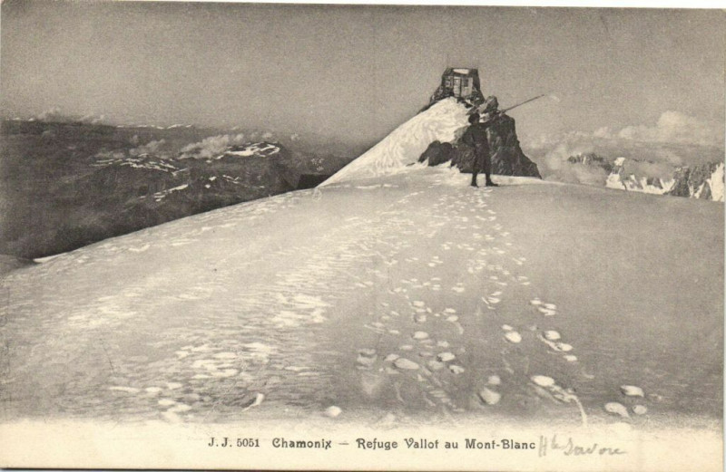 Carte postale ancienne Chamonix - Refuge Vallot au Mont-Blanc