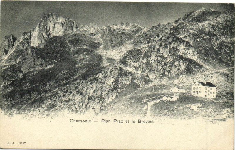 Carte postale ancienne Chamonix - Plan Praz et le Brevent