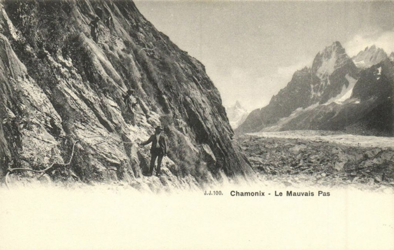 Carte postale ancienne Chamonix - Le Mauvais Pas