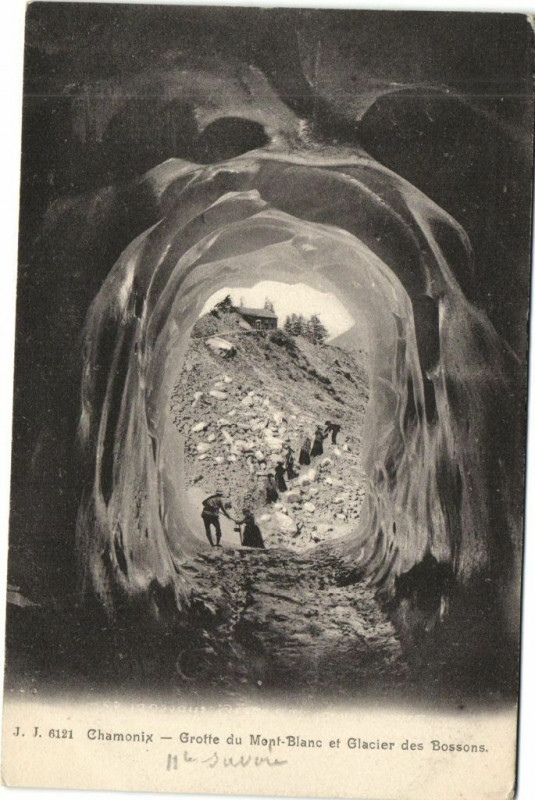 Carte postale ancienne Chamonix - Groffe du Mont-Blanc et Glacier des Bossons