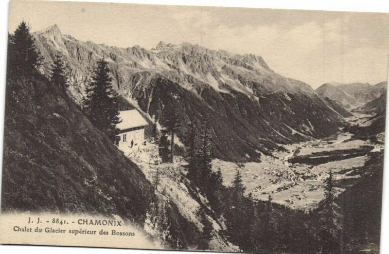 Carte postale ancienne Chamonix - Chalet du Glacier superieur des Bossons