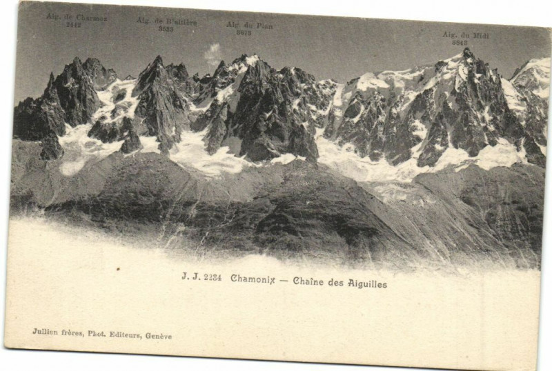 Carte postale ancienne Chamonix - Chaine des Aigulles