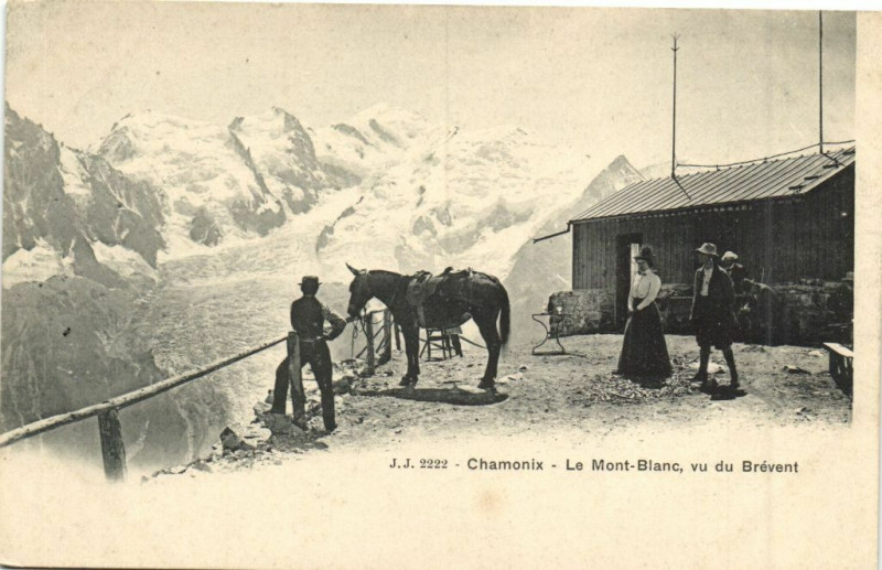 Carte postale ancienne Chamonix - Le Mont-Blanc vu du Brevent