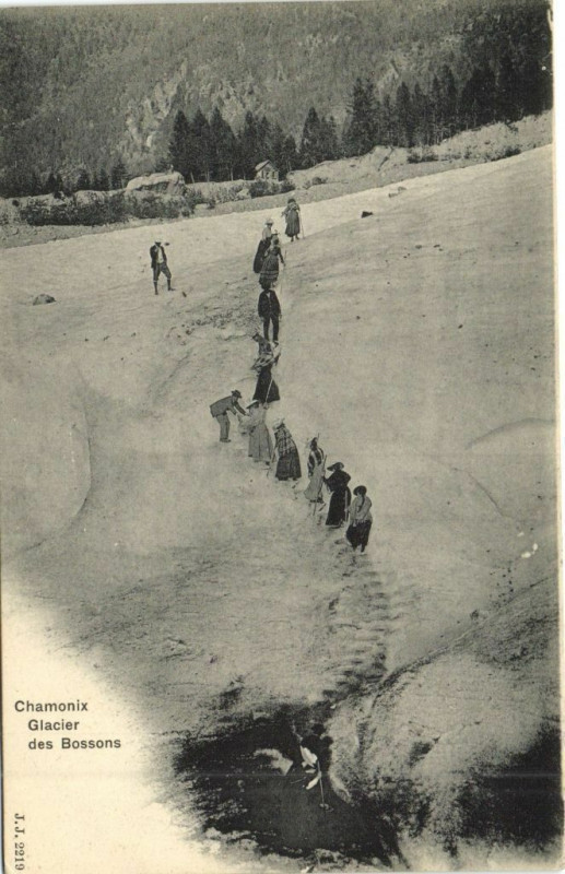 Carte postale ancienne Chamonix - Glacier des Bossons