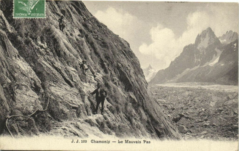 Carte postale ancienne Chamonix - Le Mauvais Pas