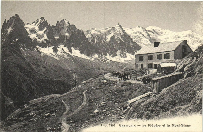 Carte postale ancienne Chamonix - La Flegere et le Mont-Blanc