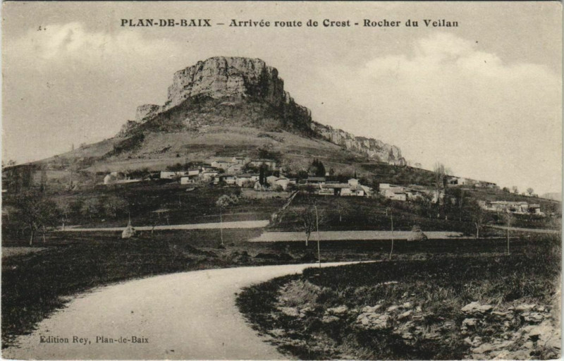 Carte postale ancienne Plan de Baix Arrivee route de Crest France à Crest