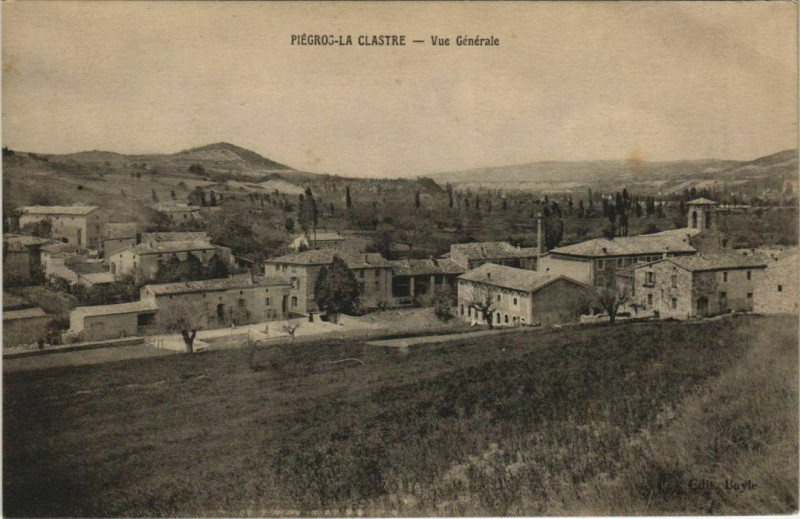 Carte postale ancienne Piegros la Clastre Vue Generale France