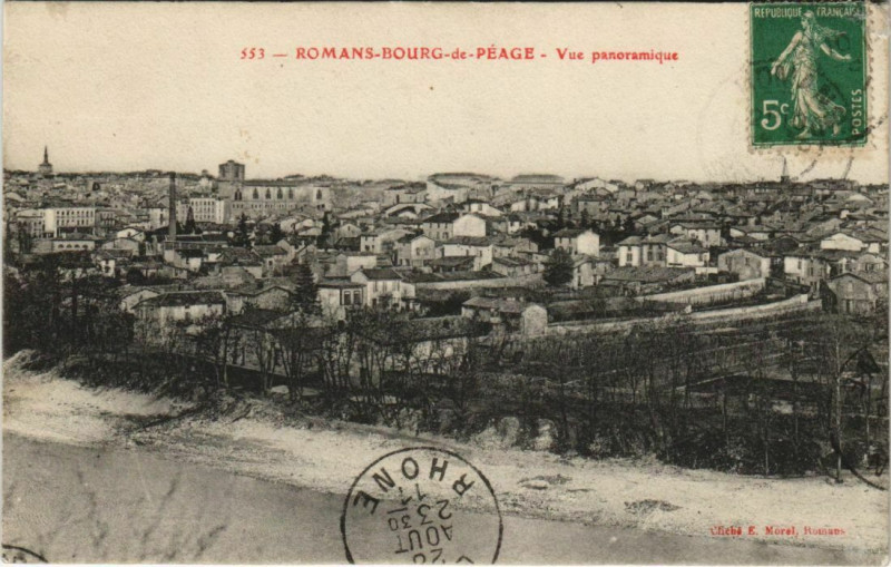 Carte postale ancienne Romans Bourg de Peage Vue panoramique France