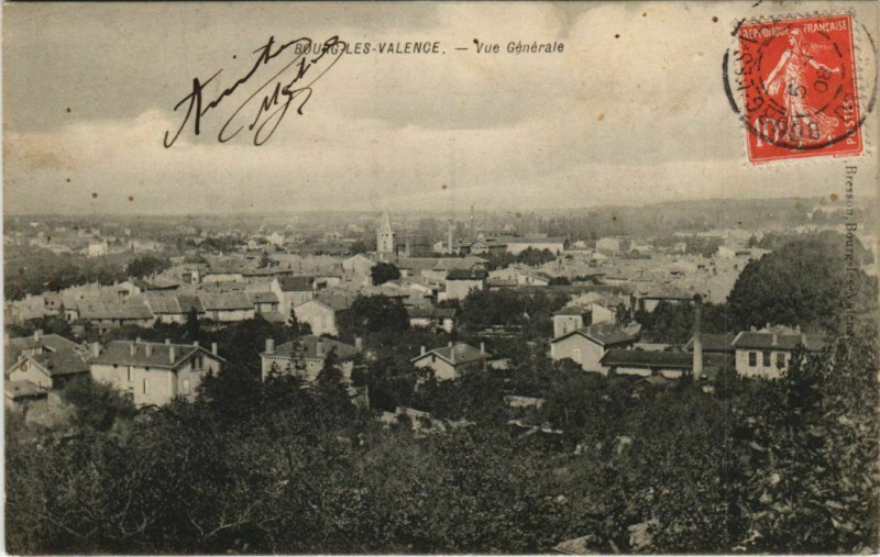 Carte postale ancienne Bourg les Valence Vue Generale France à Valence