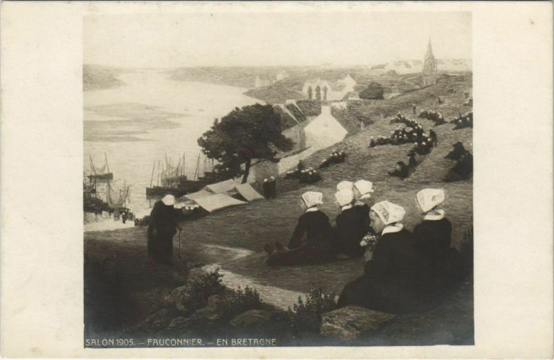 Carte postale ancienne Fauconnier En Bretagne France