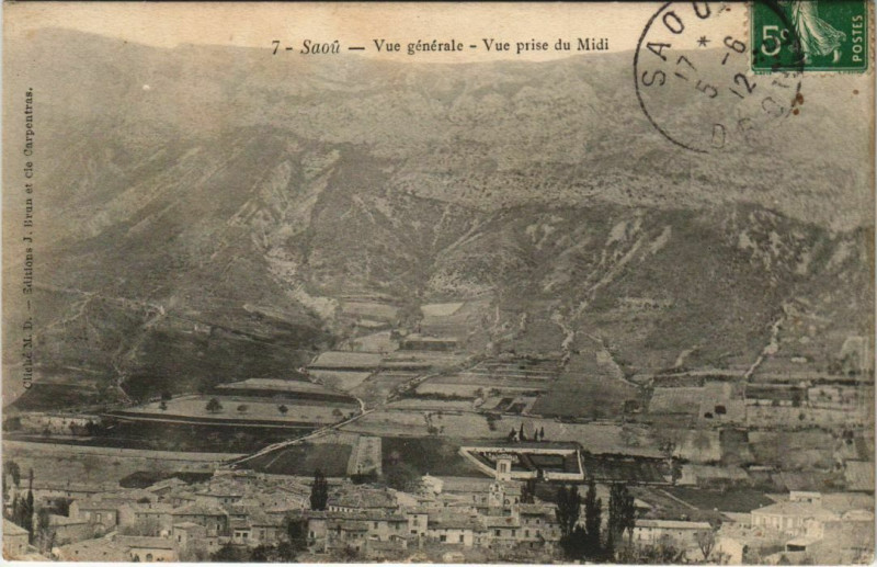Carte postale ancienne Saou Vue Generale France à Saou