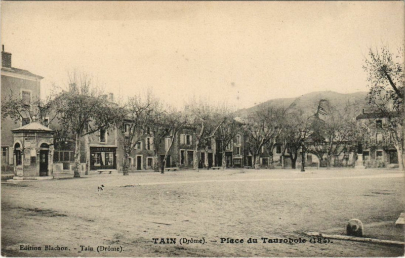 Carte postale ancienne Tain Place du Taurobole France