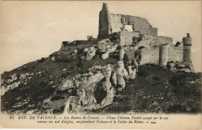 Carte postale ancienne Env de Valence Les Ruines de Crussol France à Valence