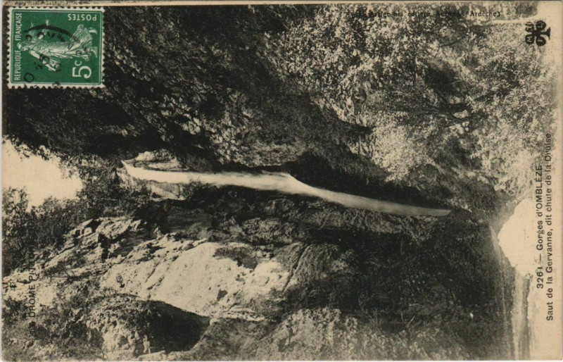 Carte postale ancienne Gorges d'Ombleze Saut de la Gervanne France