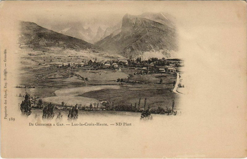 Carte postale ancienne Lus-la-Croix-Haute de Grenoble a Cap France à Lus-la-Croix-Haute
